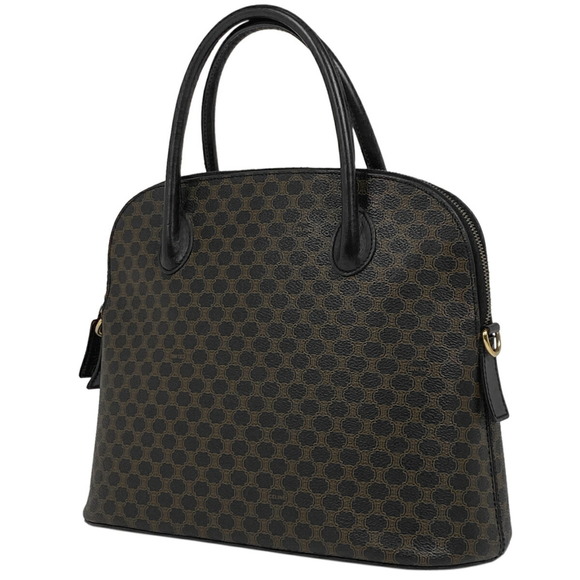 Celine Macadam Pattern Canvas Handbag Black Brown - Picture 1 of 6